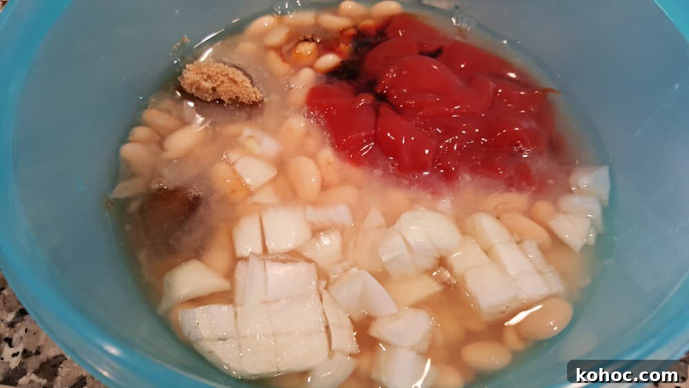 Classic Homestyle Baked Beans Recipe for Comforting Sides 3 bean ingredients in a bowl.