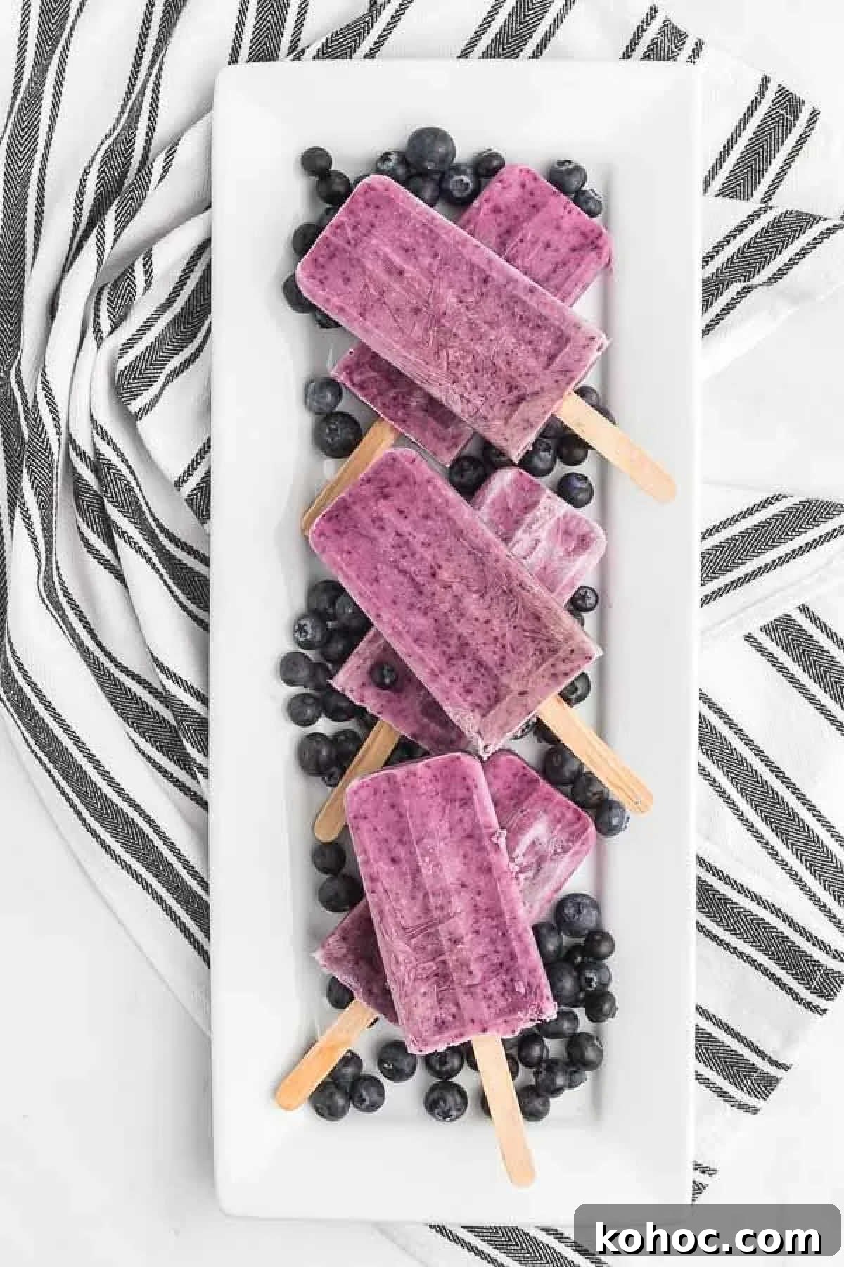 Creamy Blueberry Yogurt Popsicles Recipe for Summer 2 Tray of blueberry yogurt popsicles