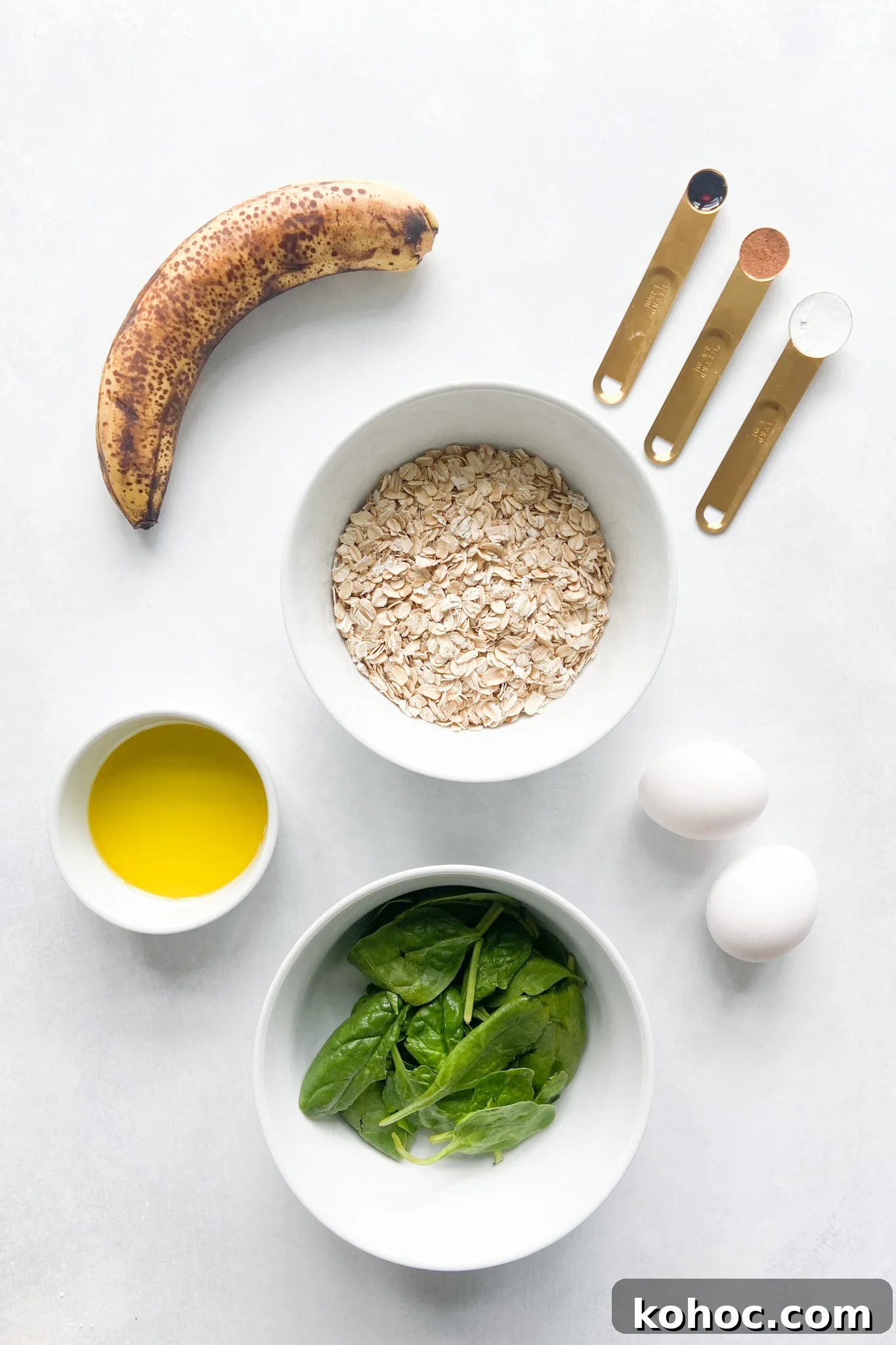 Green Spinach Banana Waffles Recipe | Fluffy & Nutritious Breakfast 3 Ingredients to make spinach banana waffles. See recipe card for detailed ingredient quantities.