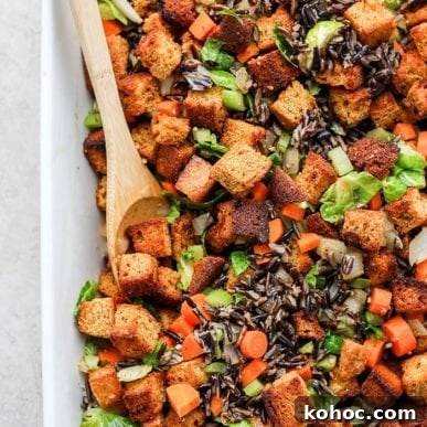 Cornbread dressing in a bowl.
