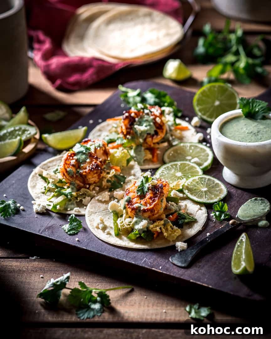 Blackened Garlic Shrimp Tacos