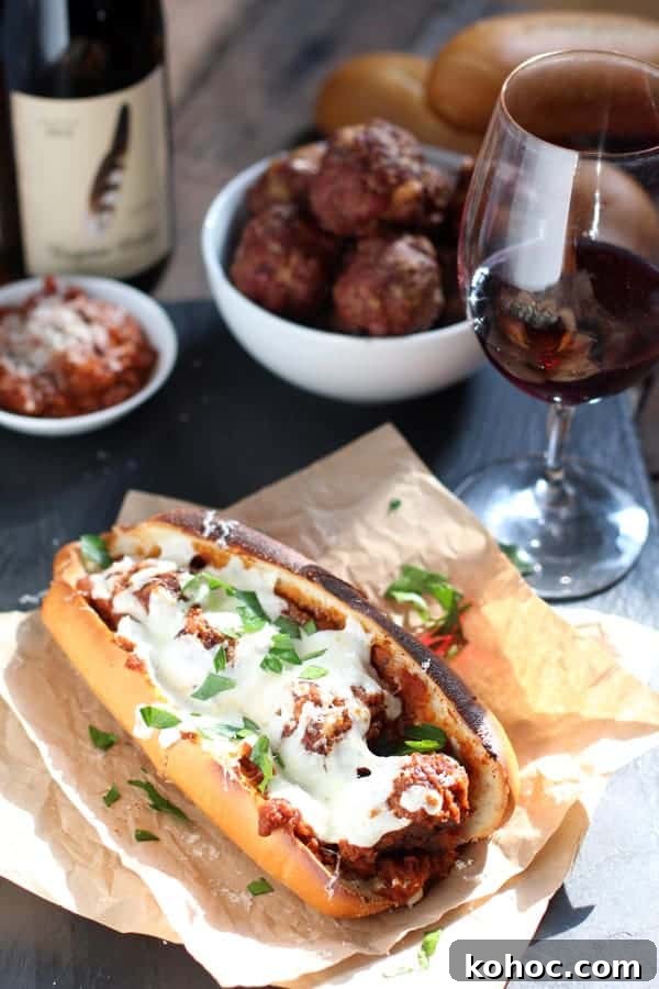 Smoked Meatball Sandwich and Wine Pairing