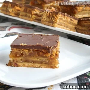 Vintage Zserbo Szelet a Hungarian cake recipe cut into bars a traditional Hungarian holiday dessert recipe