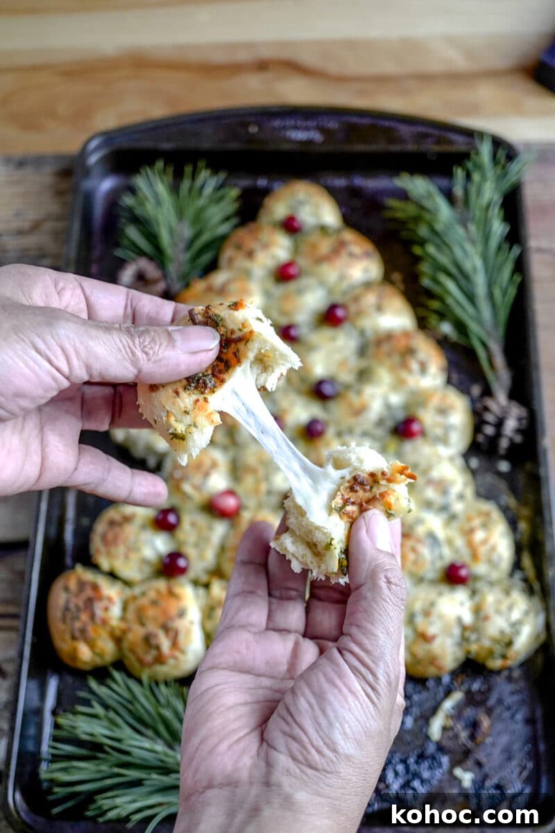 Cheesy Christmas Tree Bread with Garlic Butter Twist 3 Christmas Tree Bread
