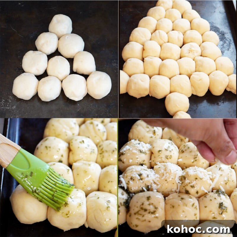 Cheesy Christmas Tree Bread with Garlic Butter Twist 9 Garlic Christmas Bread