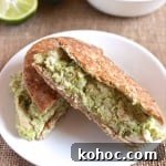 Avocado & Greek Yogurt Chicken Salad- a healthy version of chicken salad with NO mayonnaise!