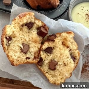 15+ Decadent Chocolate Sourdough Recipes to Try 23 SOURDOUGH CHOCOLATE CHUNK MUFFINS - RECIPE IMAGE
