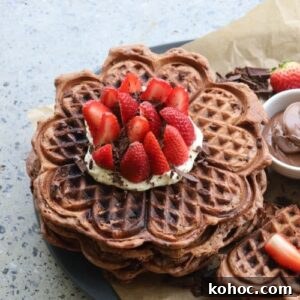 15+ Decadent Chocolate Sourdough Recipes to Try 8 SOURDOUGH CHOCOLATE WAFFLES - RECIPE FEATURE IMAGE