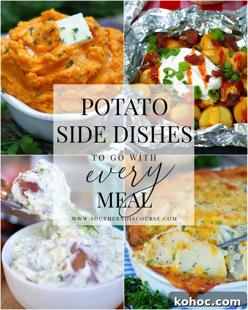 Perfect Potato Sides for Every Meal 2 a collage of easy potato side dishes to serve with every meal.