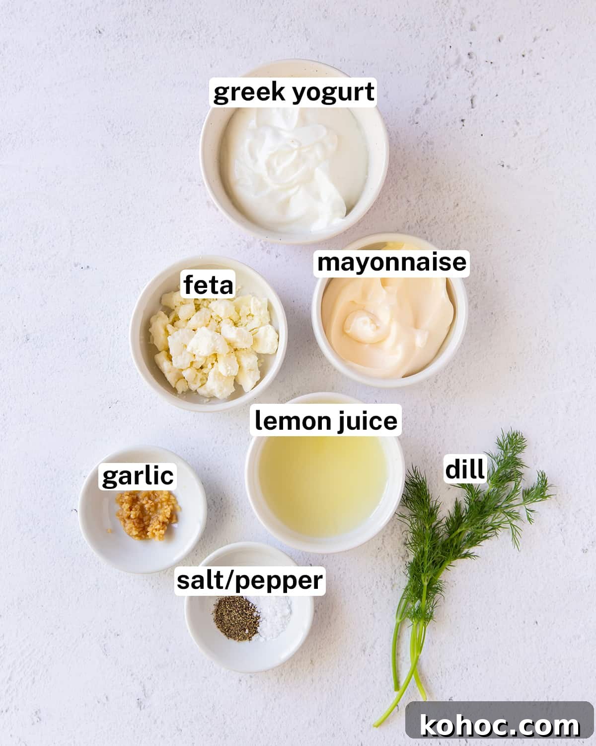 Greek Chicken Kabobs Recipe with Tzatziki and Grilled Vegetables 5 Ingredients including Greek yogurt, mayonnaise, feta and lemon juice with text overlay.