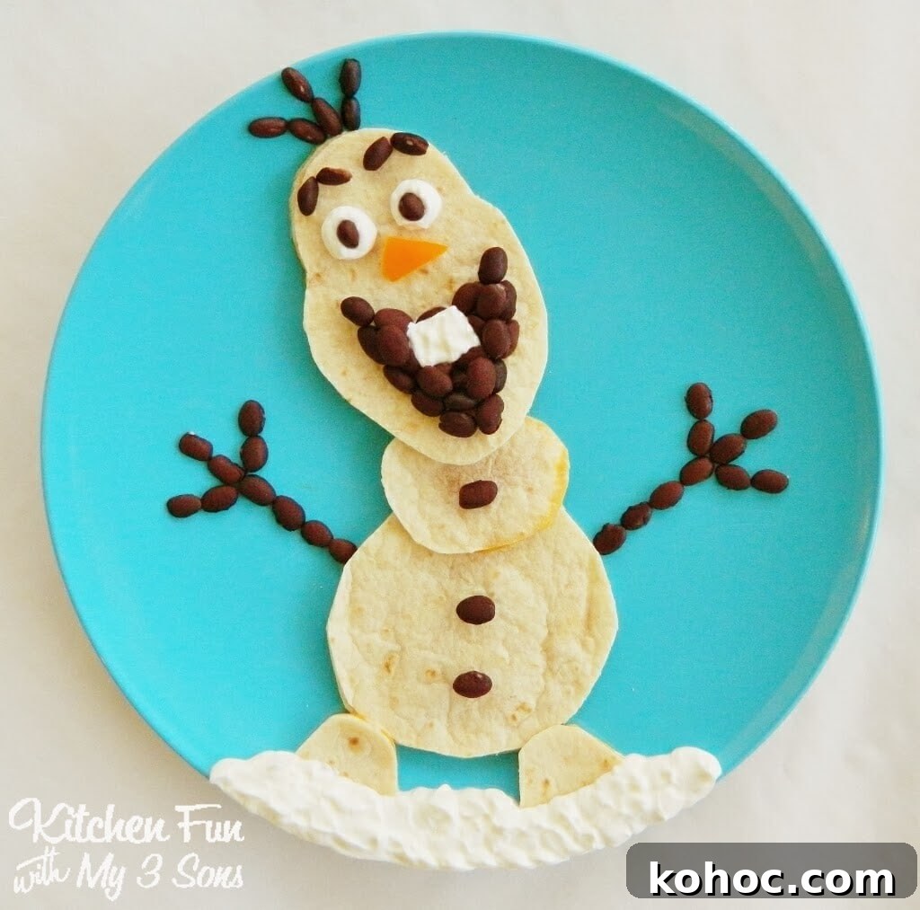 Olaf Quesadilla Dinner from the Disney movie Frozen! Olaf Quesadilla Dinner