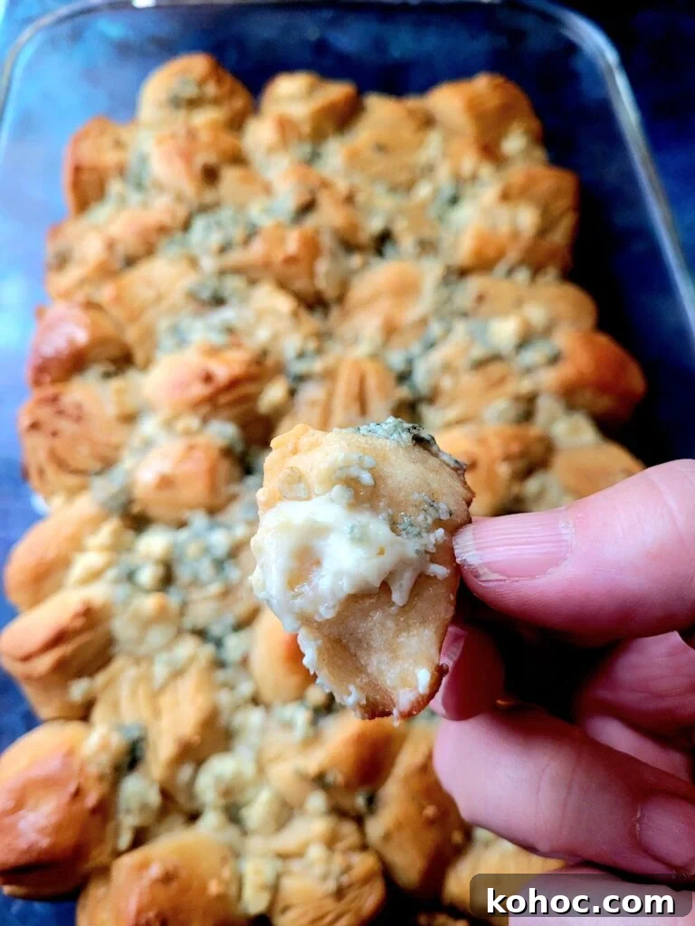 Savory Blue Cheese Biscuits Recipe for Crispy, Flaky Biscuits 9 blue cheese bites in a pan