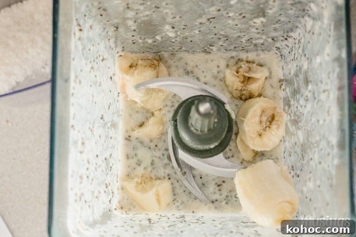 Adding banana chunks