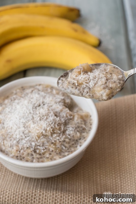 Coconut Banana Chia Seed Pudding chilled