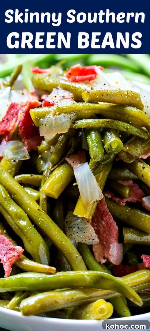 Southern-Style Skinny Green Beans with Garlic and Bacon 7 Skinny Southern Green Beans #paleo #weightwatchers #lowcarb