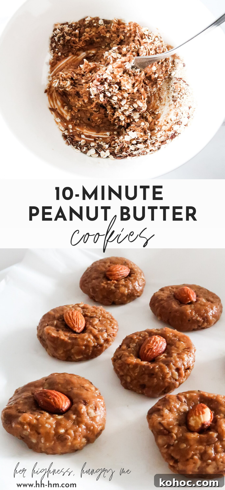 Easy healthy peanut butter cookies that you’ll love! These homemade no-bake cookies are made with oatmeal and peanut butter, are flourless, delicious and made in one bowl within 10 minutes. If you love peanut butter and sweet peanut butter based healthy snacks - these are for you!