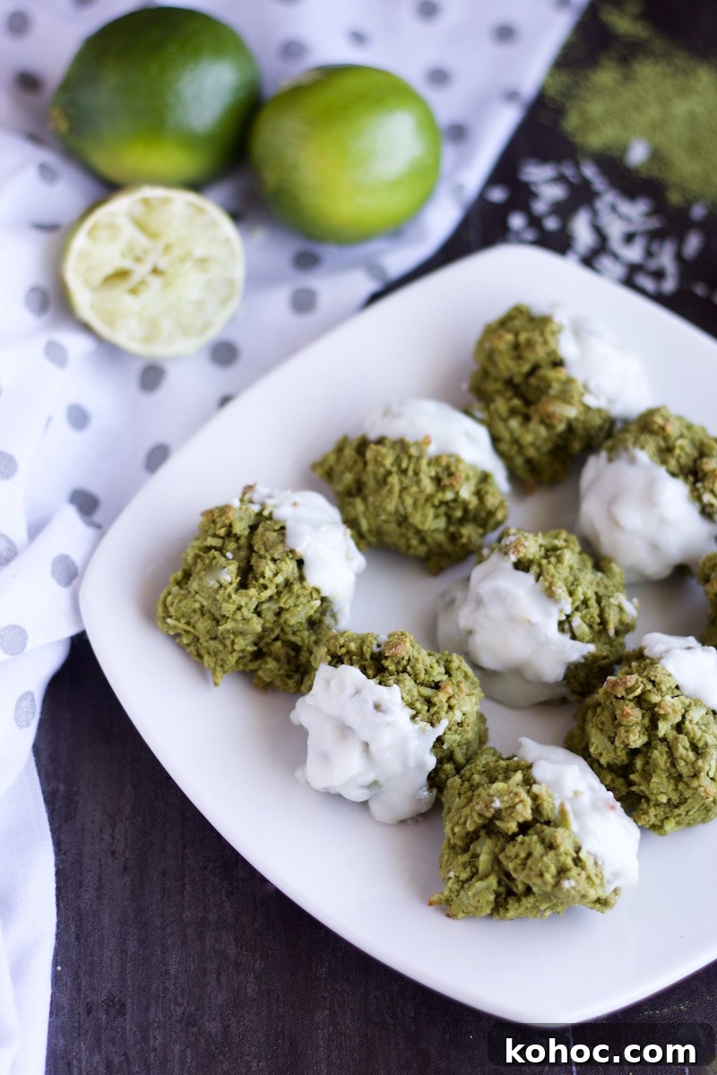 Paleo Matcha Lime Macaroons — AIP-Friendly Recipe 9 Paleo Matcha Lime Macaroons (AIP) - a healthy, delicious treat full of coconut, green tea, lime, and honey! So good! | fedandfulfilled.com