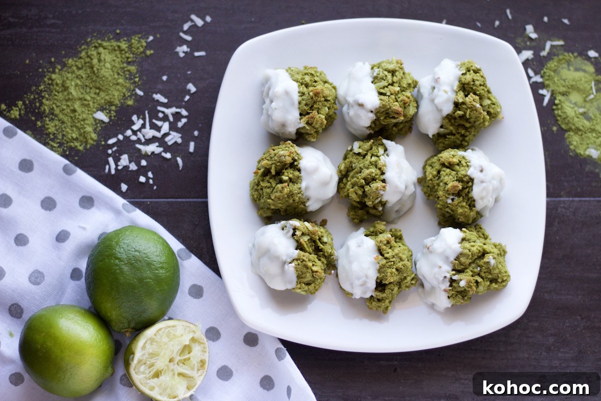 Paleo Matcha Lime Macaroons — AIP-Friendly Recipe 10 Paleo Matcha Lime Macaroons (AIP) - soft and chewy grain-free and egg-free cookies that are just perfect for Spring! | fedandfulfilled.com