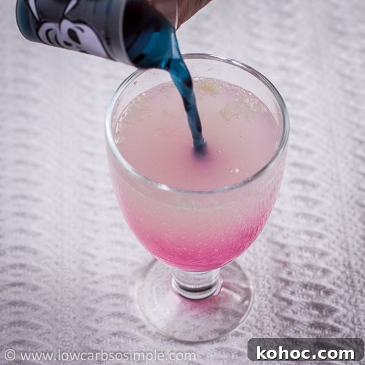 Vegan Color-Changing Witches' Brew Halloween Punch 8 Witches' Brew -- Color Changing Halloween Drink; Combining the Two Solutions | Low-Carb, So Simple!