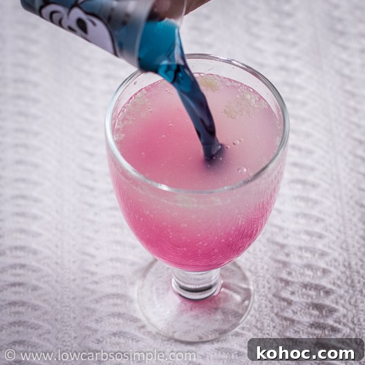 Vegan Color-Changing Witches' Brew Halloween Punch 9 Witches' Brew -- Color Changing Halloween Drink; Combining the Two Solutions 2 | Low-Carb, So Simple!