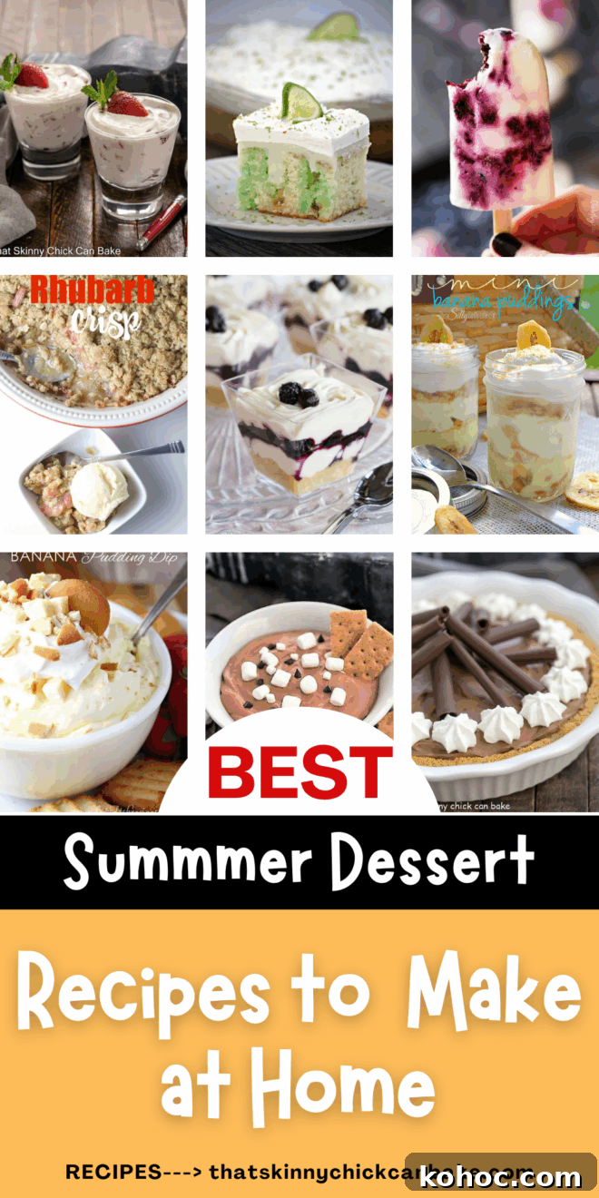 Refreshing Summer Dessert Recipes to Beat the Heat 98 Best summer dessert recipes collage for pinterest.