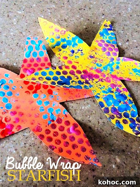 11. Bubble Wrap Starfish Craft