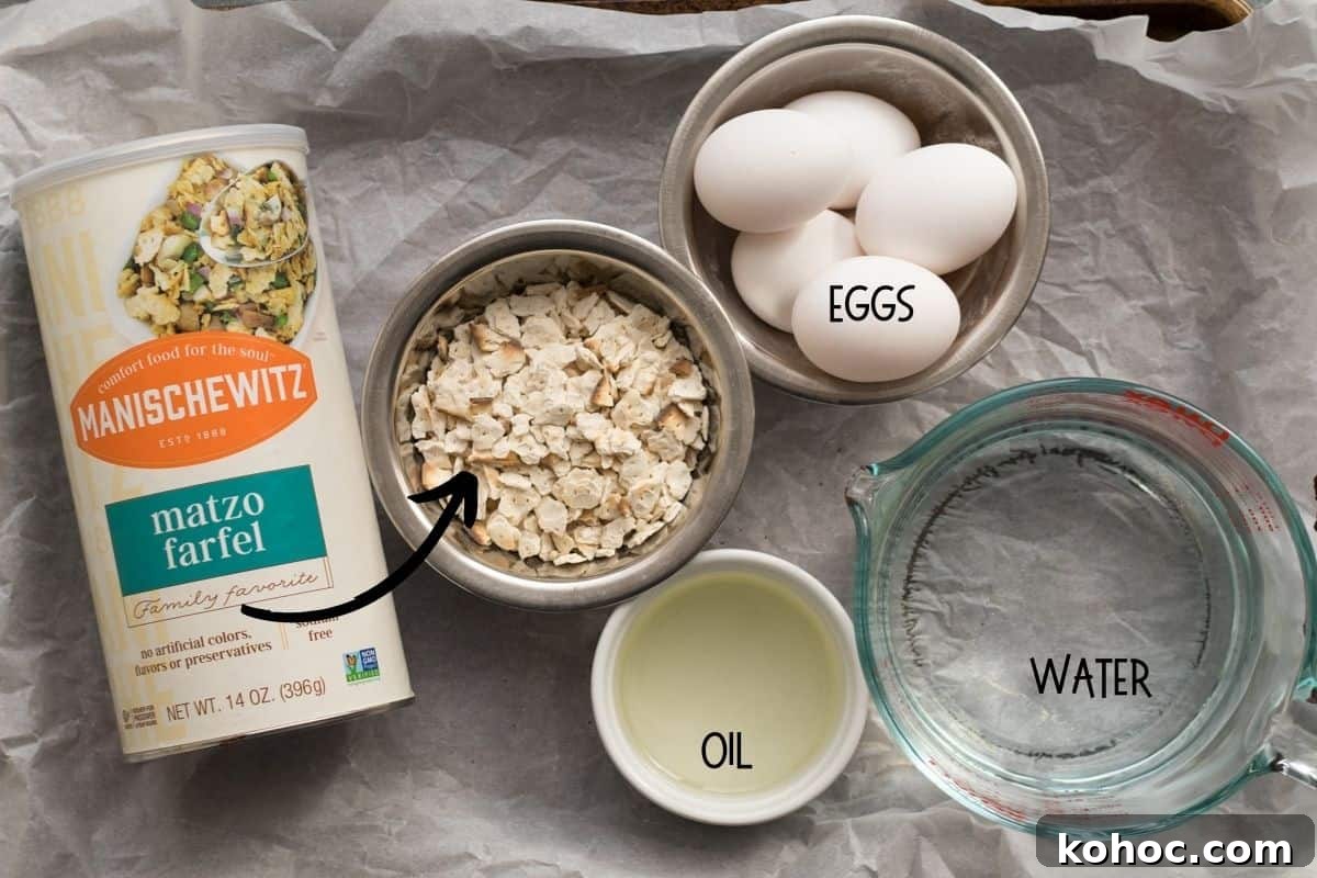 Passover-Friendly Muffins: Simple Recipe for the Seder 3 ingredients for farfel muffins