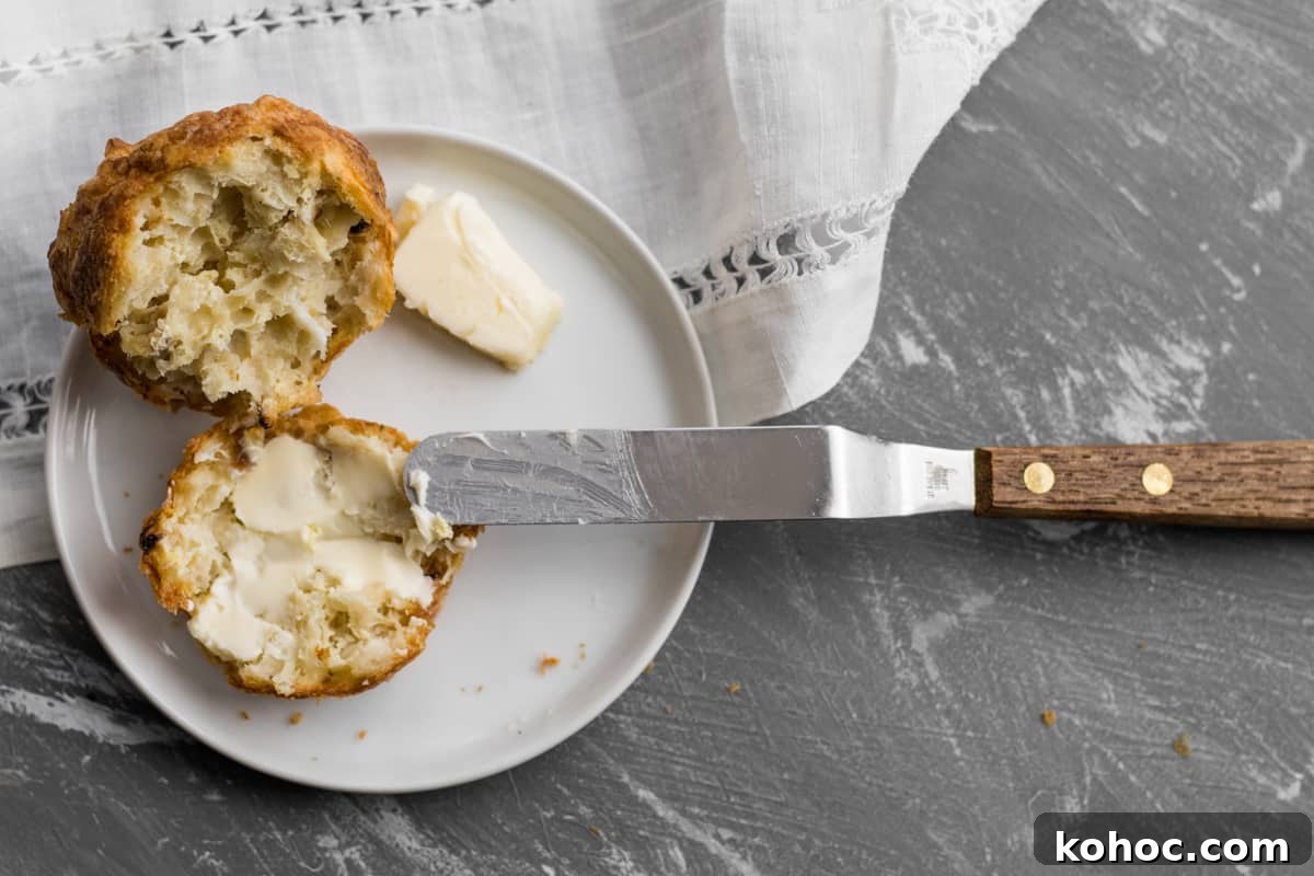 Passover-Friendly Muffins: Simple Recipe for the Seder 8 mini spatula buttering a farfel muffin