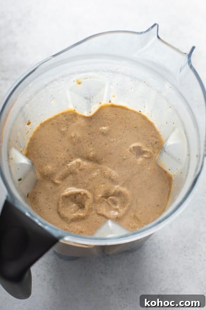 Savory Mushroom Vegan Gravy Recipe for Holiday and Everyday Meals 10 Mushroom gravy in a blender