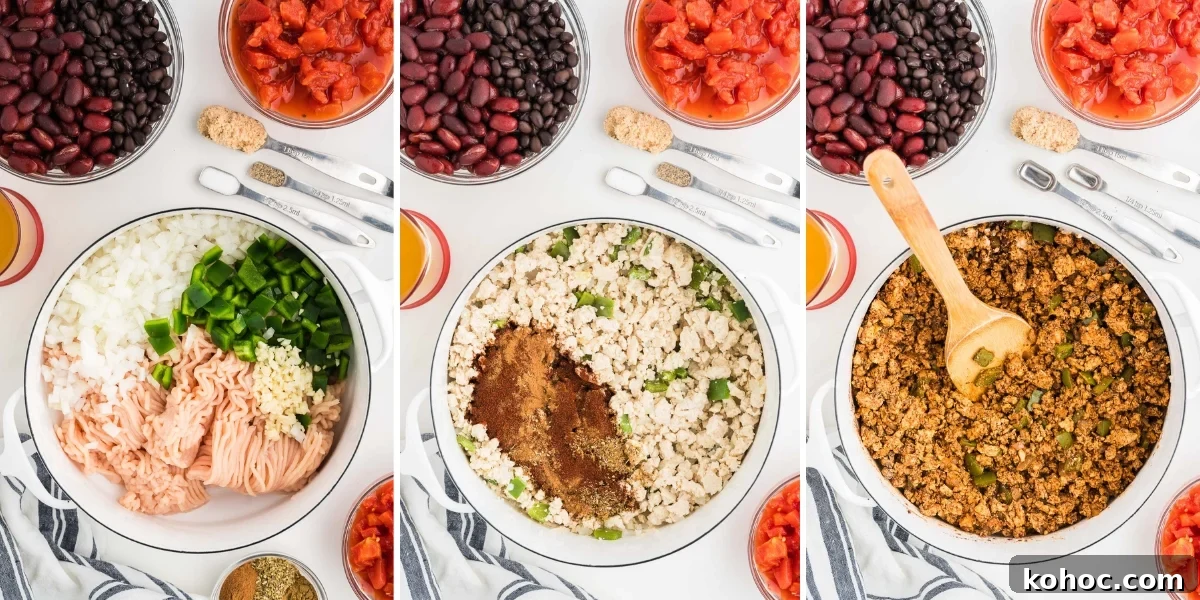 Hearty Ground Chicken Chili Recipe for Weeknight Dinners 4 Recipe process photos