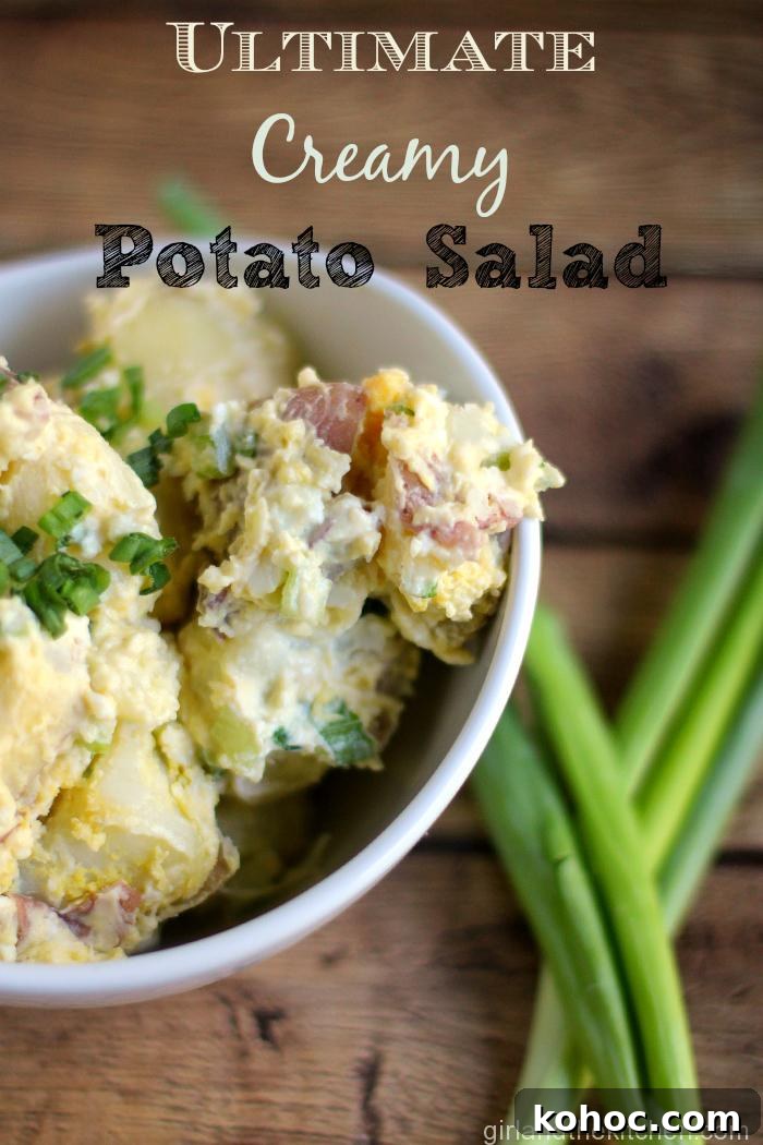 Classic Creamy Potato Salad Recipe — Perfect Picnic Side 2 A classic potato salad full of crunchy veggies and tossed in a creamy and tangy dressing! Ideal for any BBQ or summer outing!