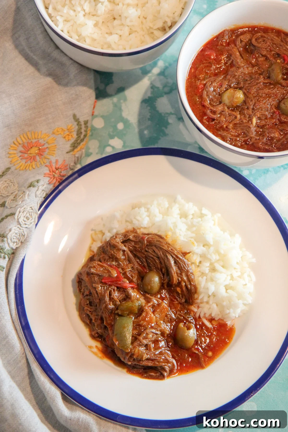 ropa vieja and white rice 