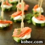 Smoked Salmon Cucumber Bites with Dill Cream Cheese 5 smoked salmon cucumber bites | NoBiggie.net