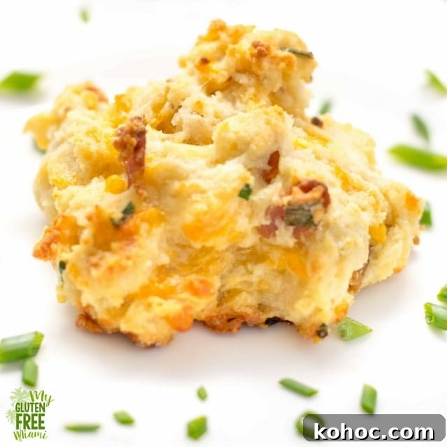Gluten-Free Bacon, Cheddar & Chive Drop Biscuits 3 single bacon cheddar chive biscuits