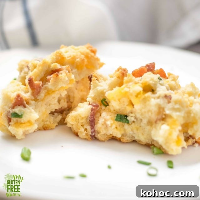 Gluten-Free Bacon, Cheddar & Chive Drop Biscuits 8 Open gluten free drop biscuit