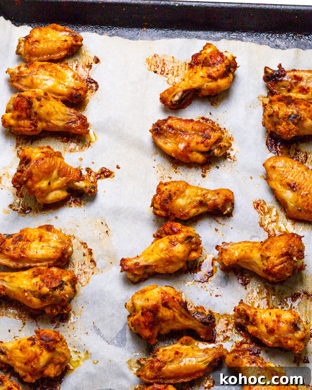 Baked chicken wings.