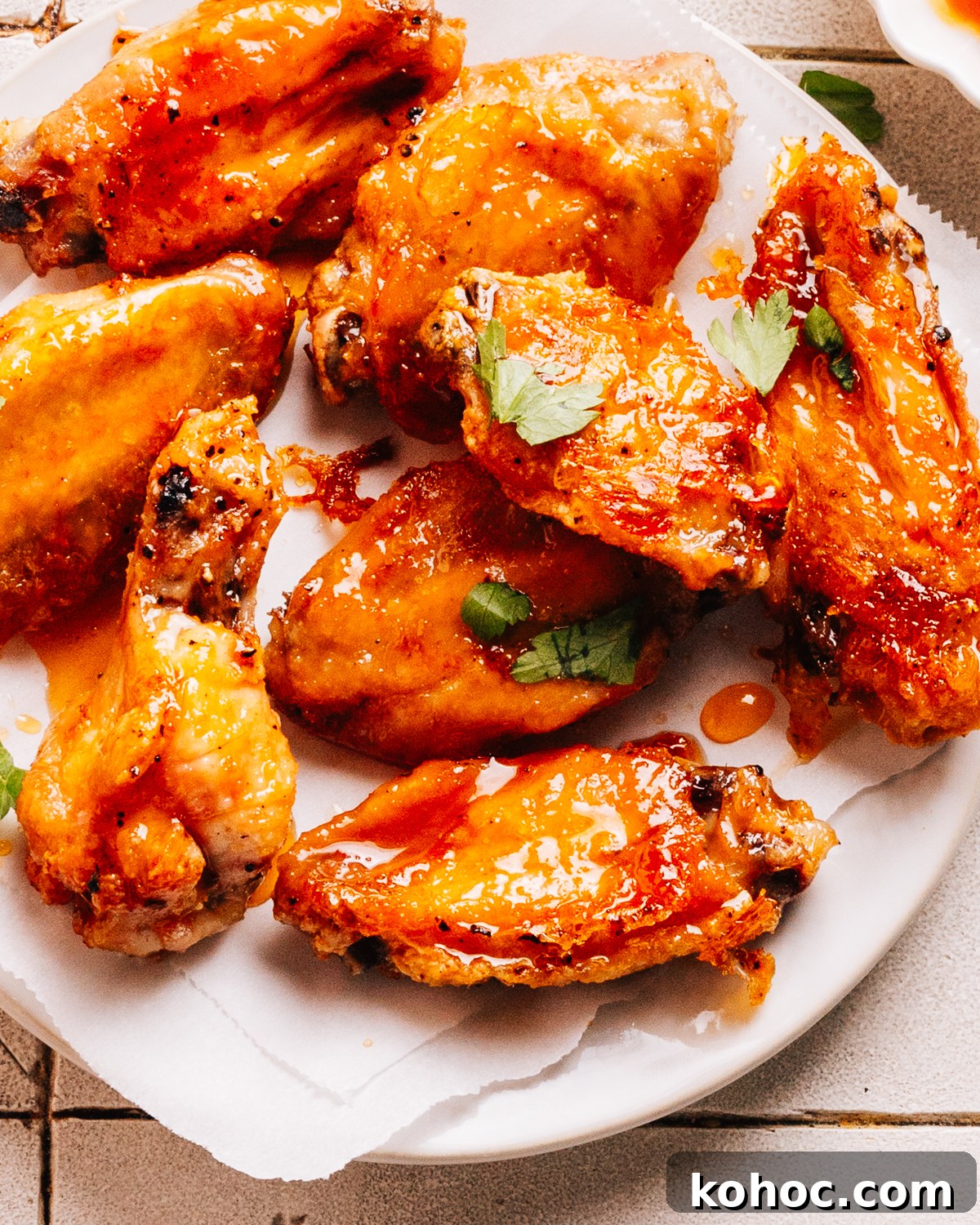 Hot Honey Wings on a plate.