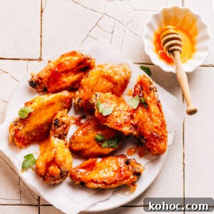 Hot Honey Wings on a plate.