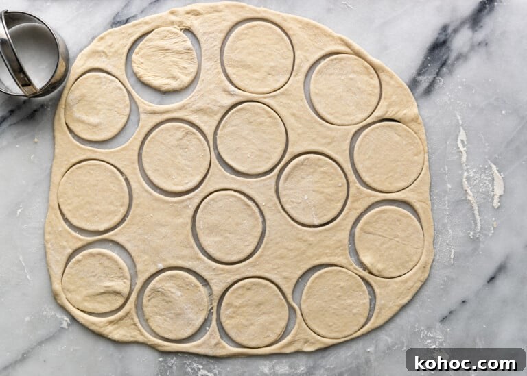 Shish Barak: Lebanese Lamb Dumplings in Yogurt Sauce 6 overhead: cut out circles to make meat dumplings
