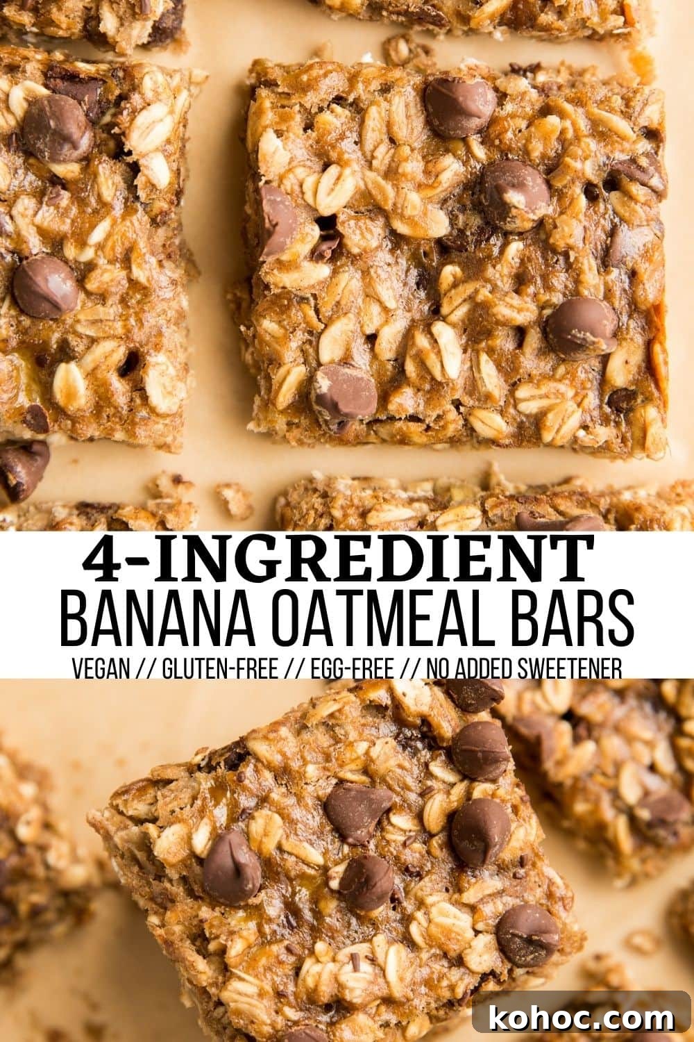 4-Ingredient Banana Oatmeal Bars Recipe for Quick Snacks 11 Vegan oatmeal bars collage