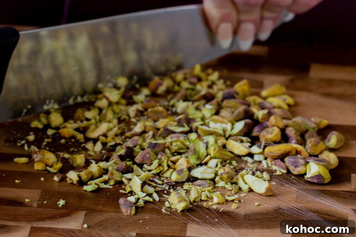 Baklava-Inspired Overnight Oats Recipe for Breakfast Bliss 7 chopping the pistachios