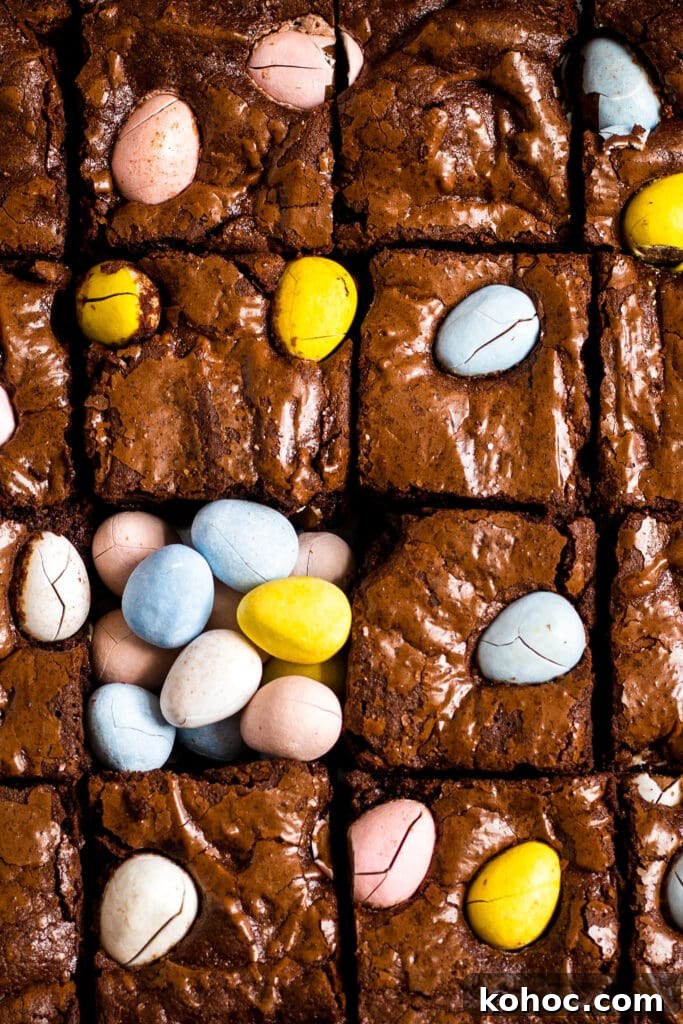 Mini Egg Brownies Recipe with Melting Chocolate Centers 2 Mini Egg Brownies