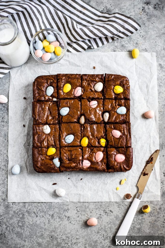 Mini Egg Brownies Recipe with Melting Chocolate Centers 3 Mini Egg Brownies