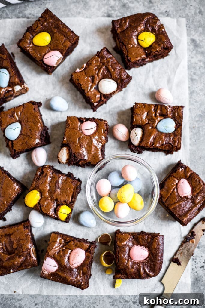 Mini Egg Brownies Recipe with Melting Chocolate Centers 4 Mini Egg Brownies