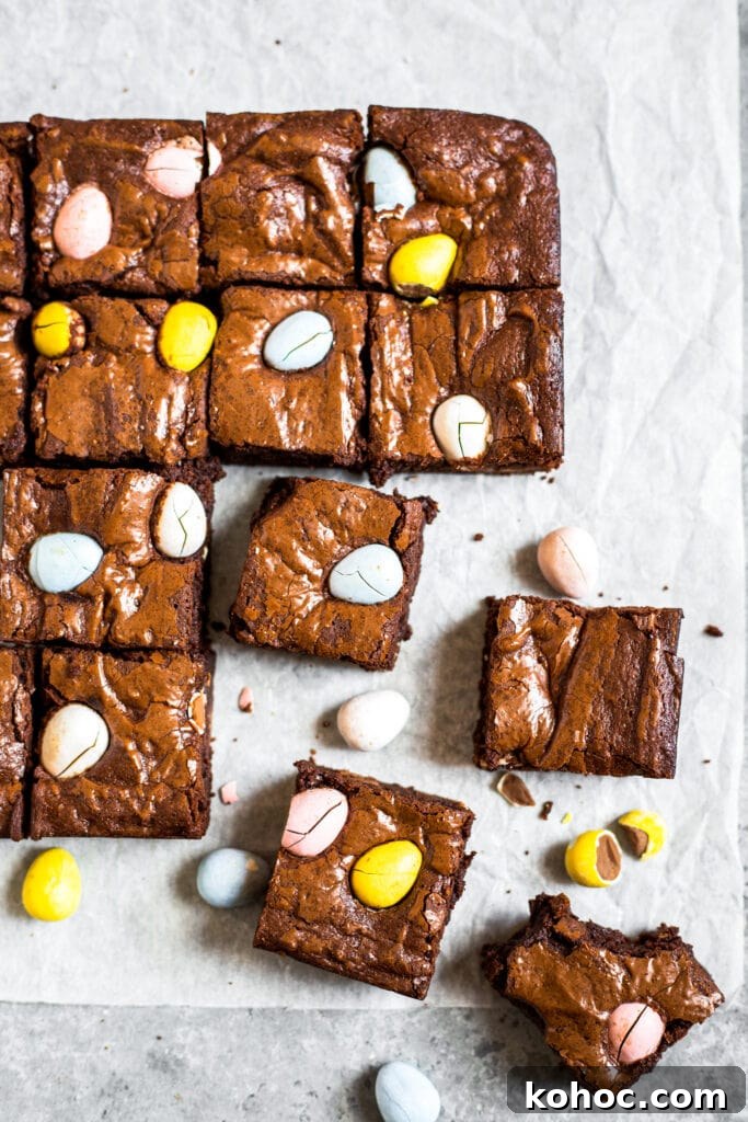 Mini Egg Brownies Recipe with Melting Chocolate Centers 6 Mini Egg Brownies
