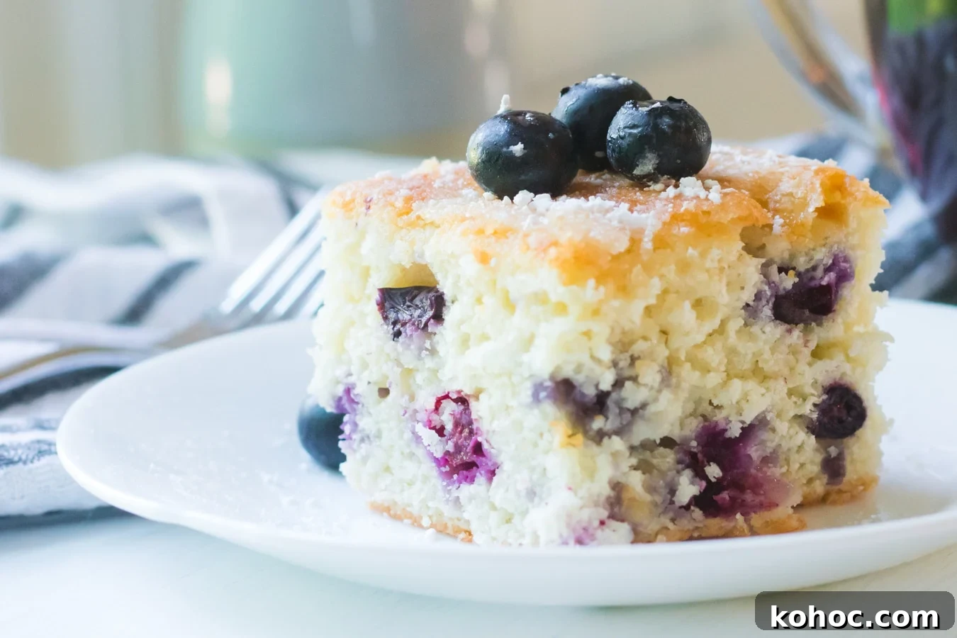 Simple Sheet Cake Recipes for Parties and Weeknight Desserts 7 blueberry cake square plated
