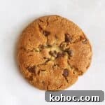 one thick chocolate chip cookie