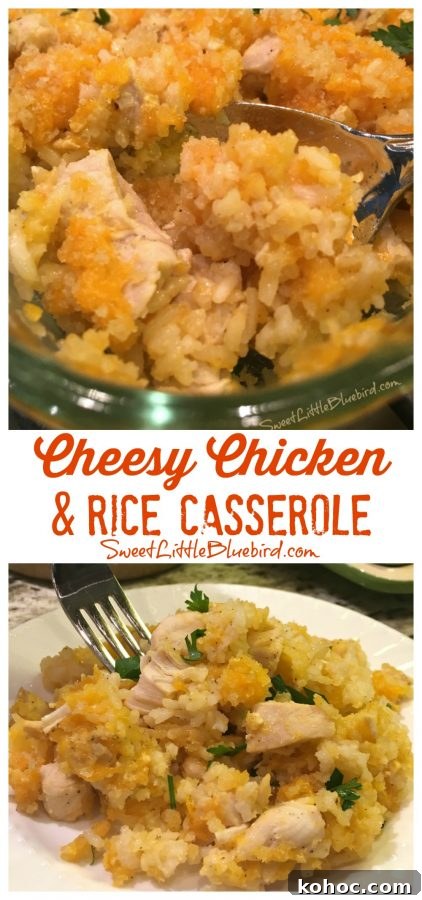 Cheesy Chicken and Rice Bake with Creamy Golden Topping 4 Cheesy Chicken and Rice Casserole for Pinterest