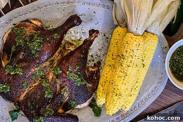 Rosemary Spatchcock Chicken on the Grill — Video Tutorial 7 Spatchcock Rosemary chicken ready to serve