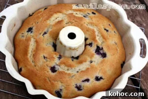 Moist Blueberry Cake with Creamy Sour Cream Frosting 8 Cooling on rack